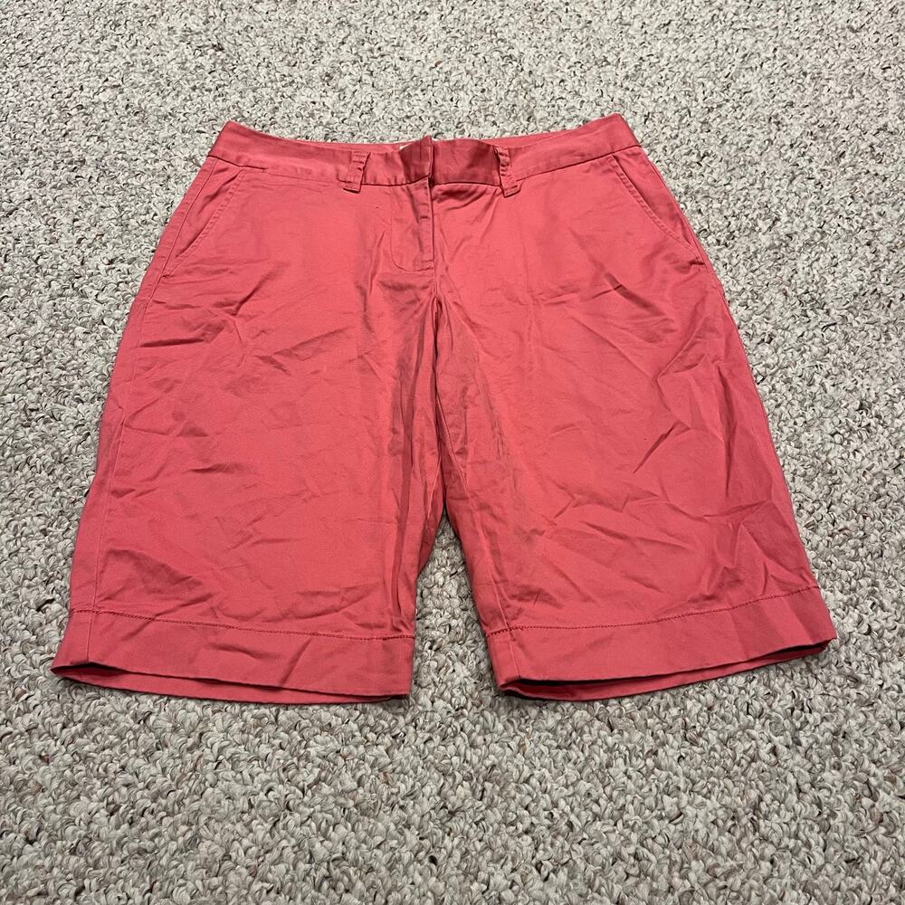 LL Bean Bermuda Chino Shorts 8 Pink Preppy Classic Casual Stretch School